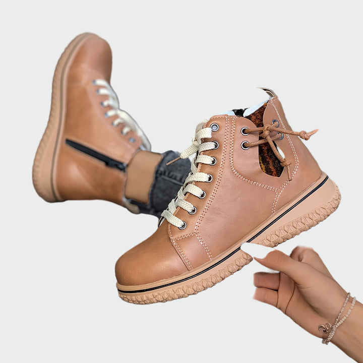 Women's Orthopedic Leather Ankle Boots - Casual Comfort