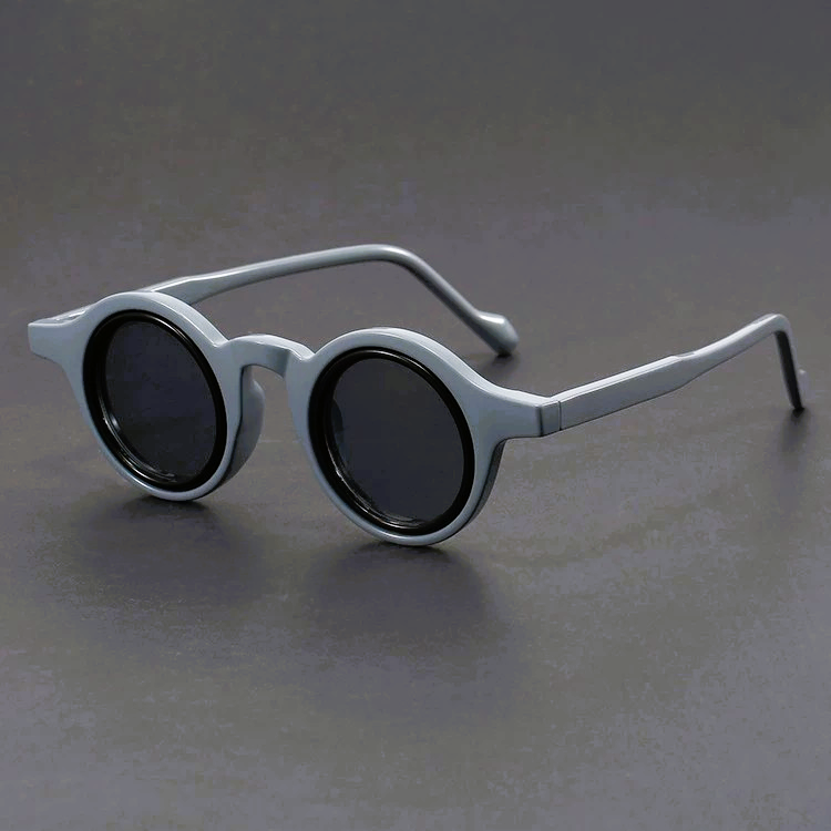 Men's Round Acetate Sunglasses – Retro Frames with UV Protection