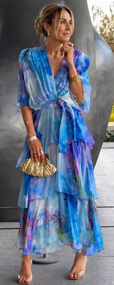 Women's Layered Floral Sun Dress - Effortless Summer Style