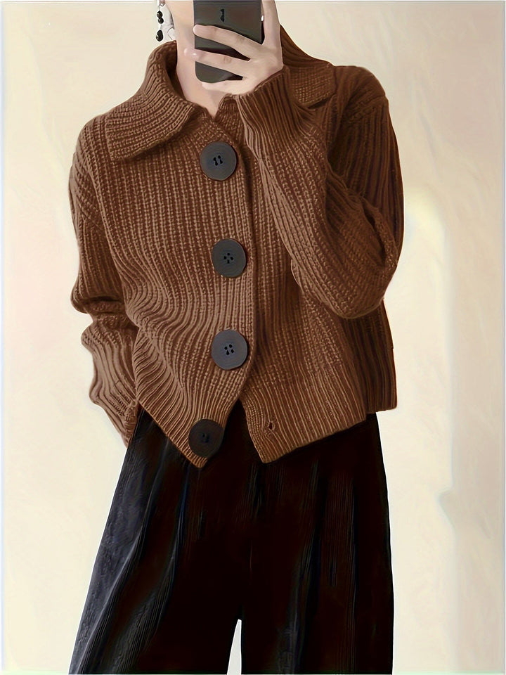 Women's Fiona Statement Button Knit Sweater - Cozy Chic