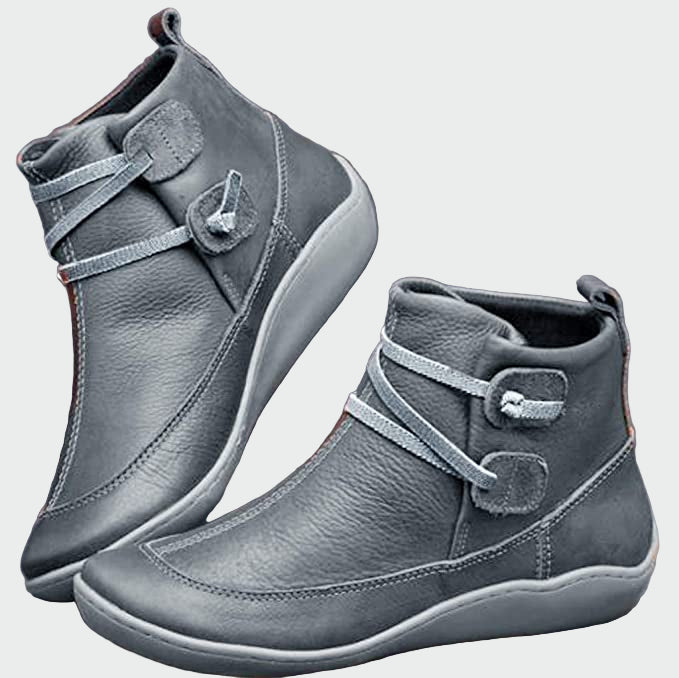 Women's Orthopaedic Leather Ankle Boots - Comfort and All-Day Support