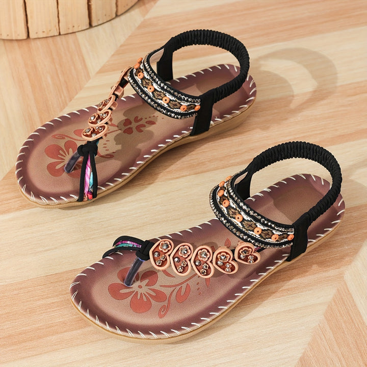 Women's Orthopedic Sandals with Beaded Embellishments