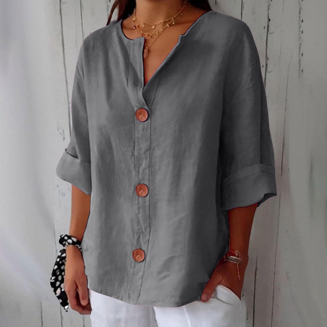 Women's Relaxed Chic Button Blouse - Effortless Everyday Style