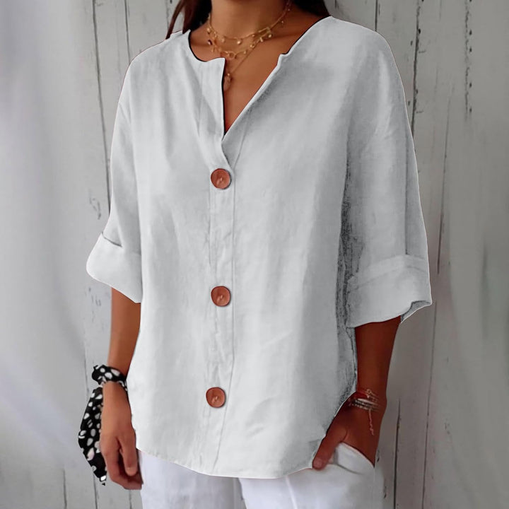 Women's Relaxed Chic Button Blouse - Effortless Everyday Style