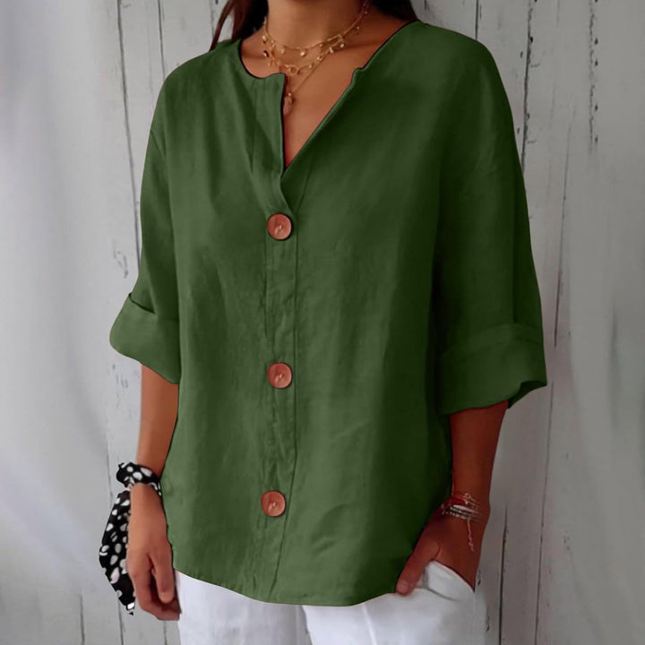 Women's Relaxed Chic Button Blouse - Effortless Everyday Style