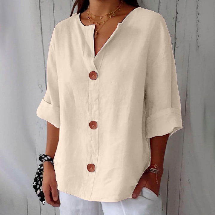 Women's Relaxed Chic Button Blouse - Effortless Everyday Style