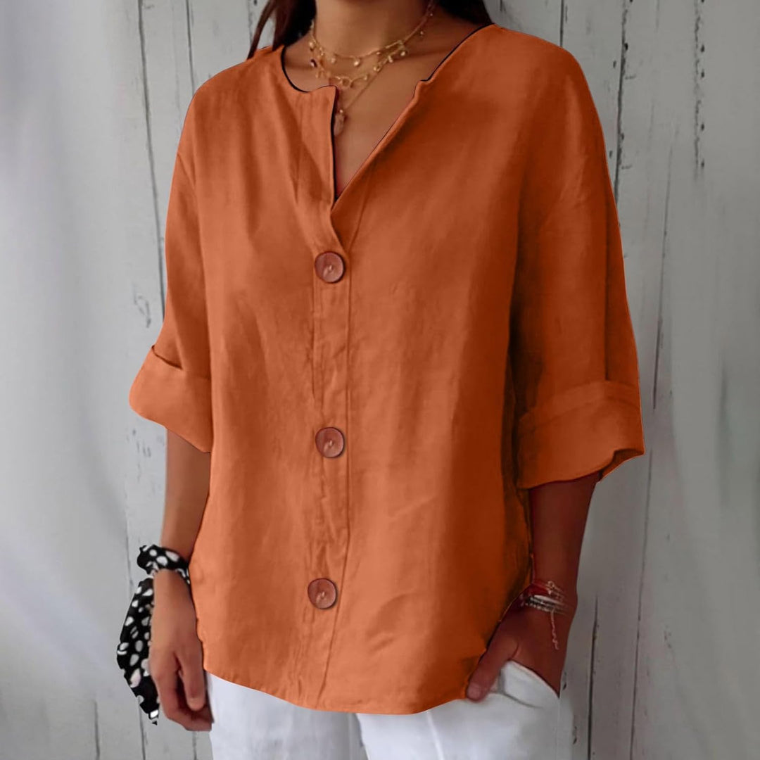 Women's Relaxed Chic Button Blouse - Effortless Everyday Style