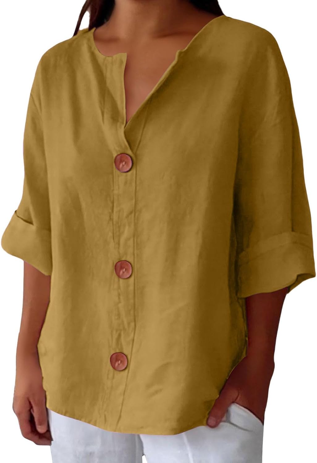 Women's Relaxed Chic Button Blouse - Effortless Everyday Style