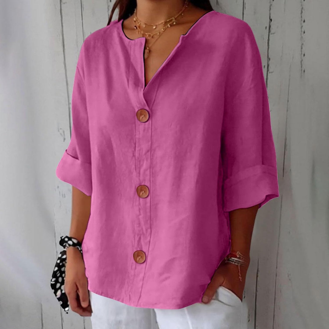 Women's Relaxed Chic Button Blouse - Effortless Everyday Style
