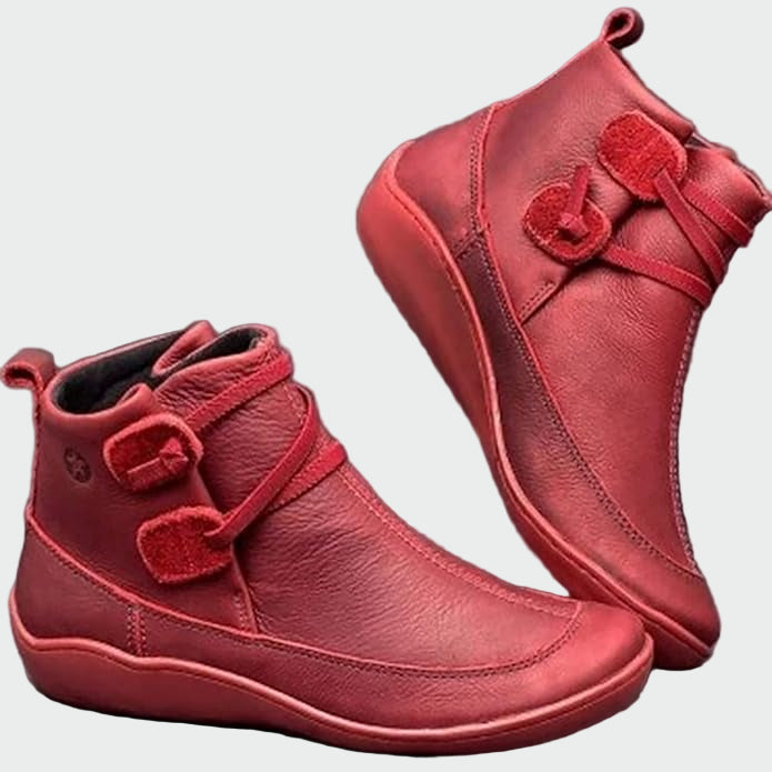 Women's Orthopaedic Leather Ankle Boots - Comfort and All-Day Support