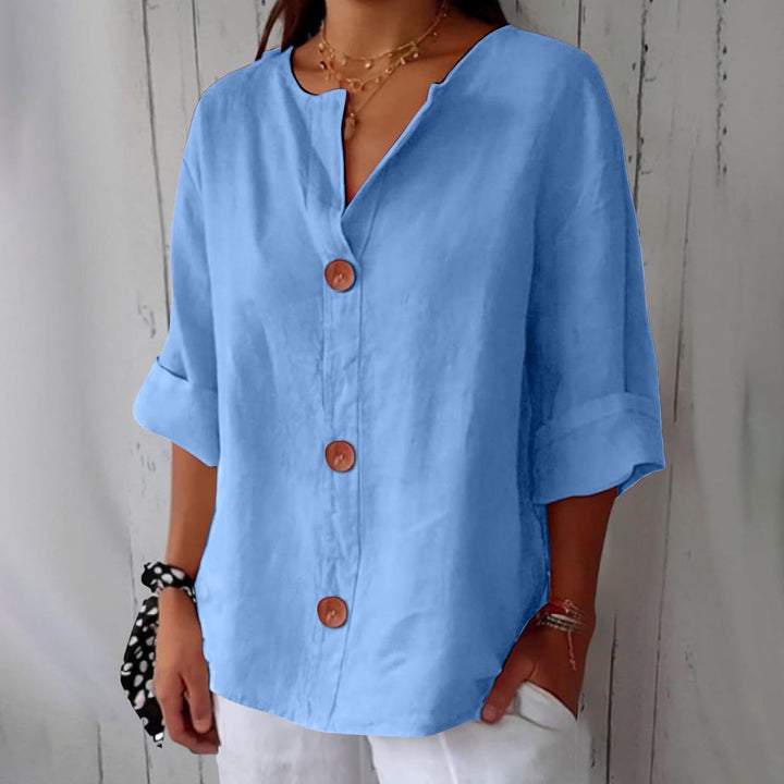 Women's Relaxed Chic Button Blouse - Effortless Everyday Style