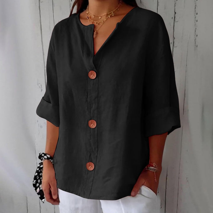 Women's Relaxed Chic Button Blouse - Effortless Everyday Style