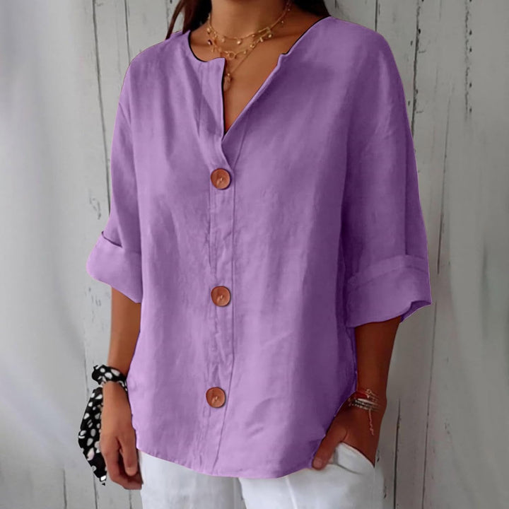 Women's Relaxed Chic Button Blouse - Effortless Everyday Style