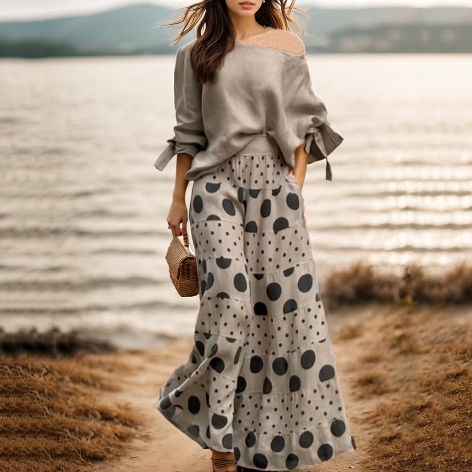 Women's Polka Dot Two-Piece Set - Breezy Weekend Style
