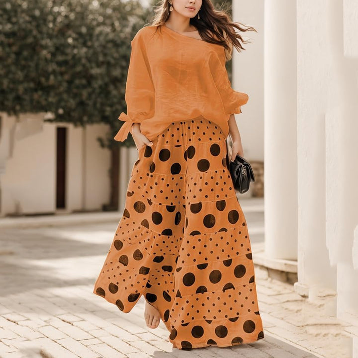 Women's Polka Dot Two-Piece Set - Breezy Weekend Style