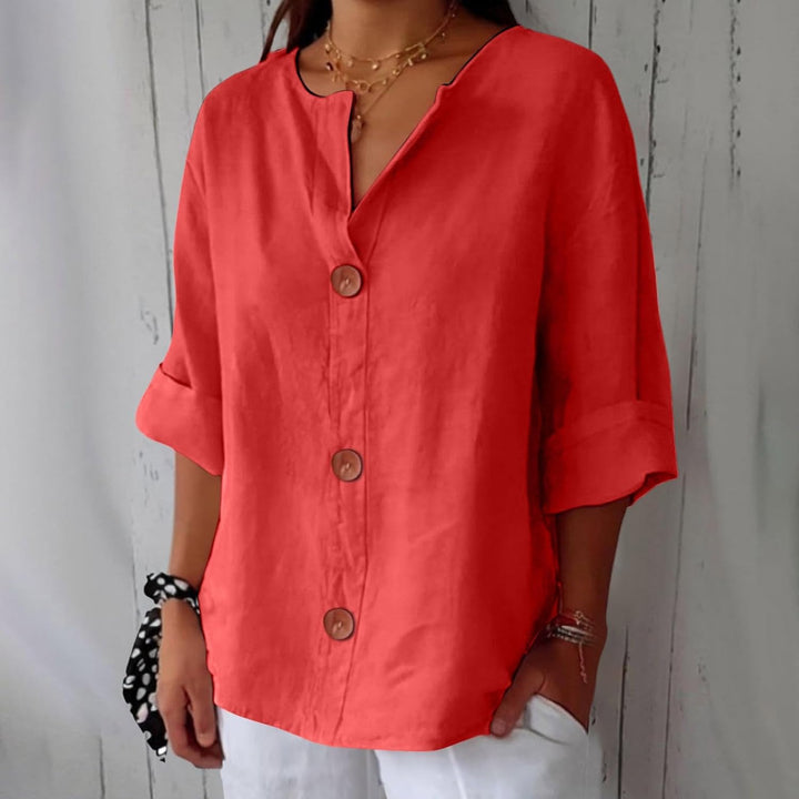Women's Relaxed Chic Button Blouse - Effortless Everyday Style