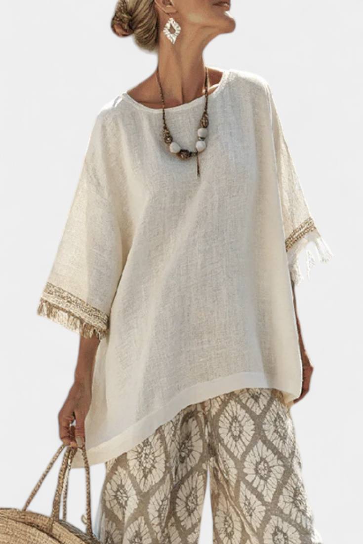 Women's Printed Top & Wide-Leg Pant Set - Effortless Summer Style