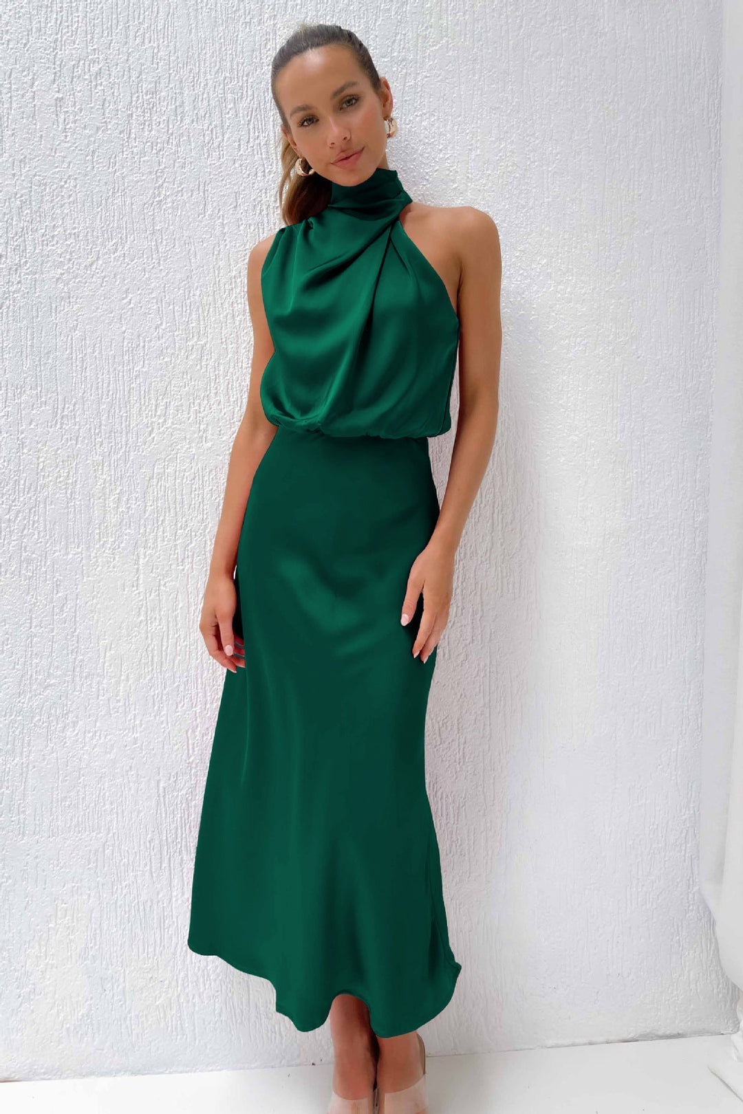 Women's Sahara Draped Dress - Wedding Guest Elegance