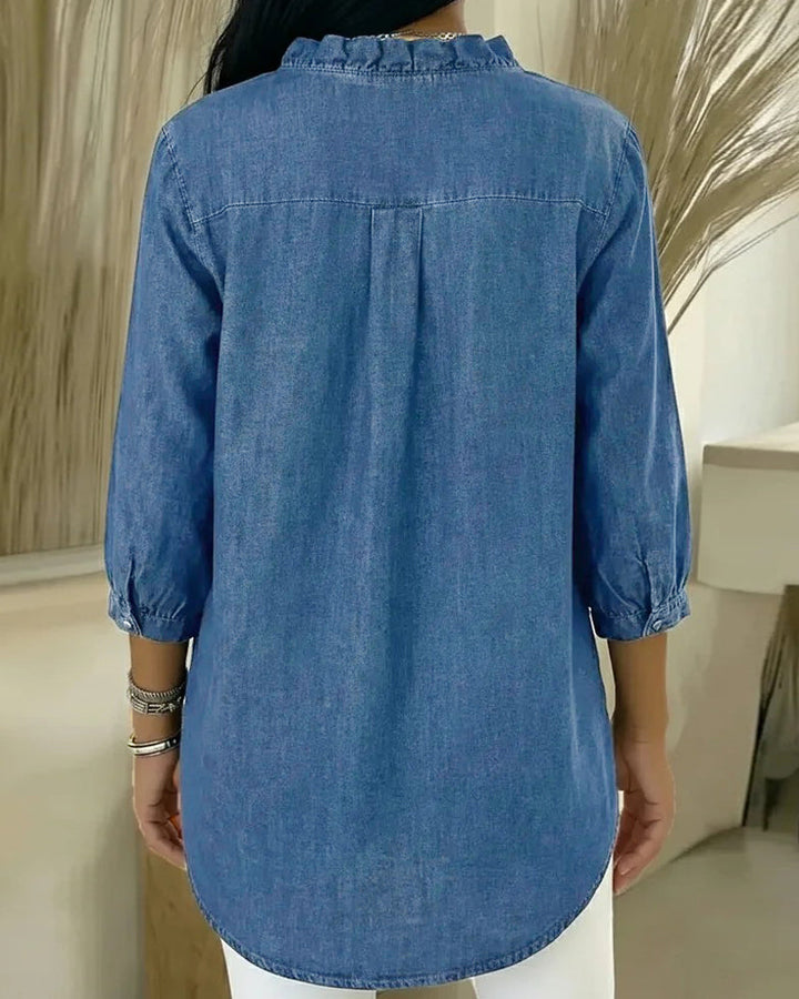 Women's Elegant Ruffle Blouse - Feminine and Sophisticated