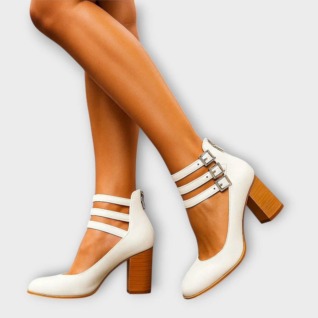 Women's Vintage Block-Heel Mary Jane Pumps - Timeless Everyday Heel
