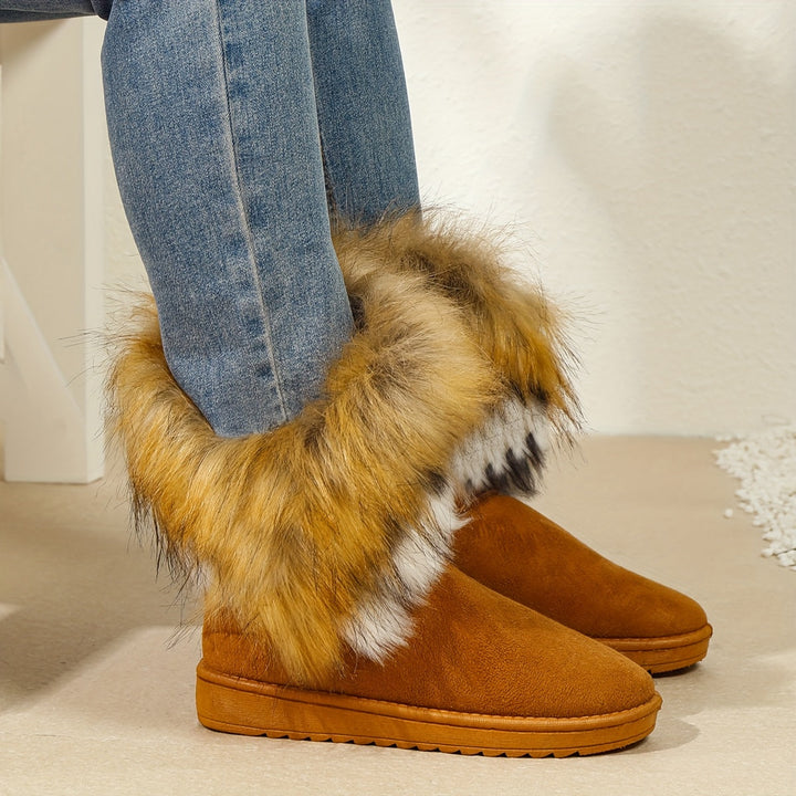 Women's Plush-Lined Snow Boots - Cozy & Fashionable
