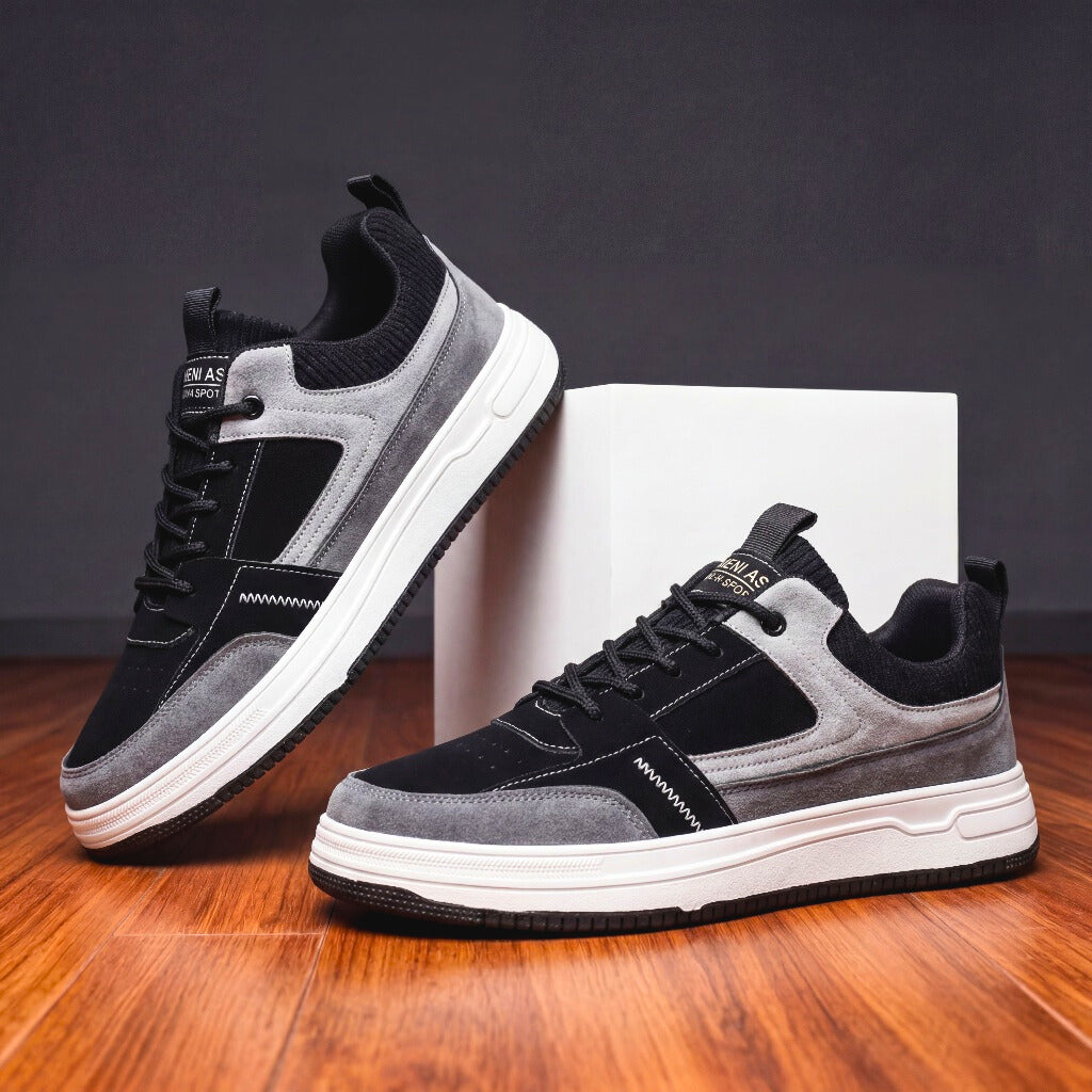 Men's Suede Sneakers – Retro Leather Trainers, Cushioned