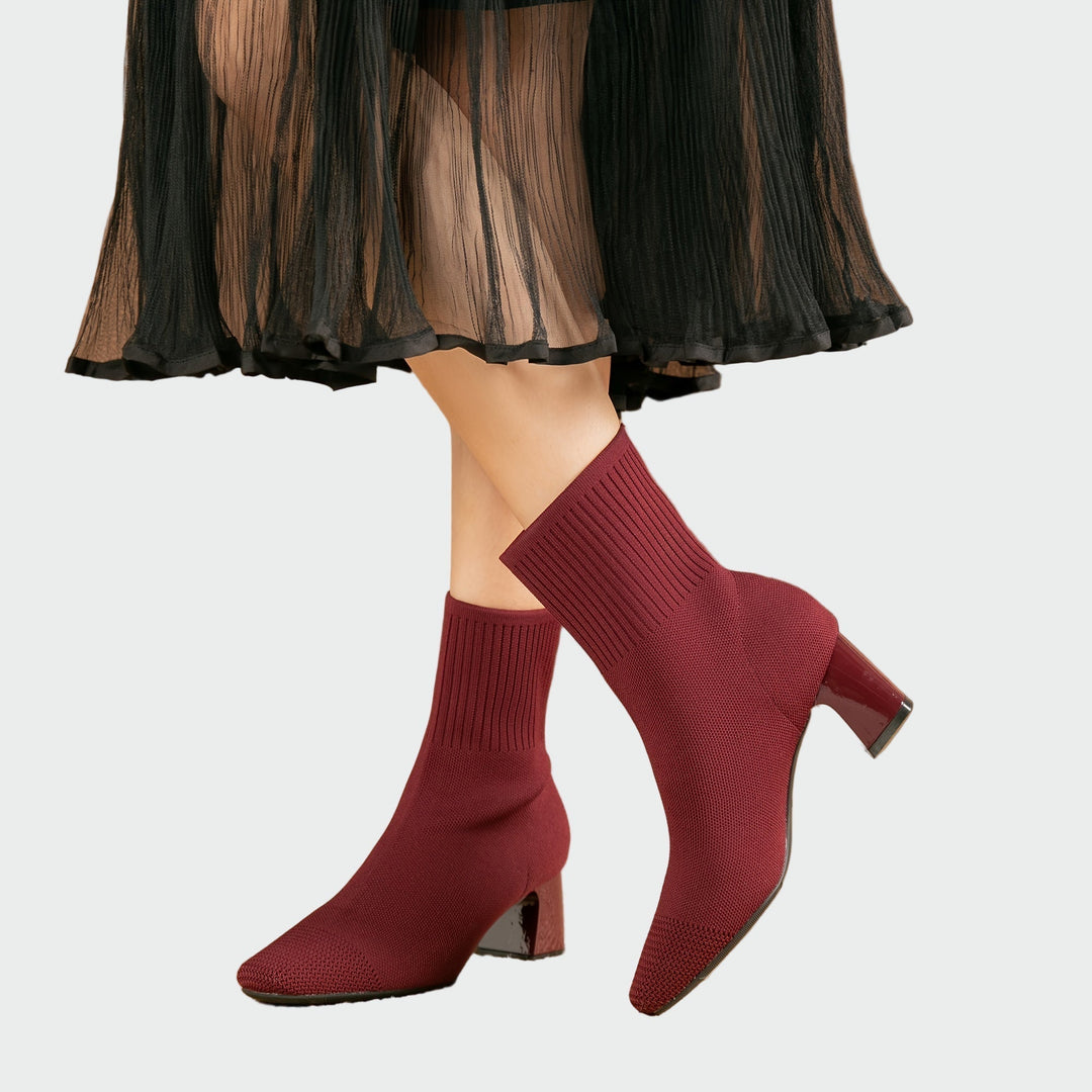Women's Knitted Ankle Boots - Comfortable All-Day Style