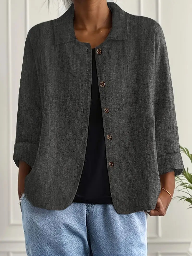Women's Lightweight Cotton-Linen Shirt-Cardigan - Effortless Style
