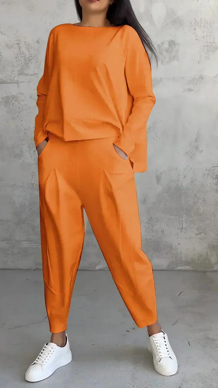Women's Tailored Two-Piece Set - Effortless Style & Comfort