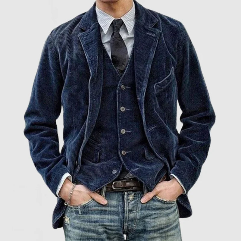 Women's Vintage Jacket & Vest - Two-in-One Layering Set