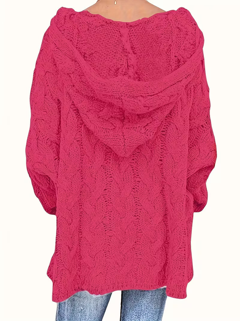 Women's Isla Chunky Knit Hooded Sweater - Cozy Cable-Knit
