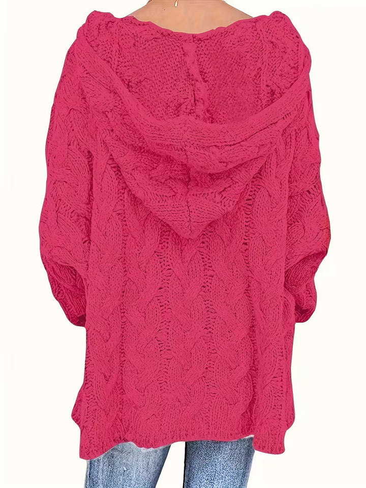 Women's Isla Chunky Knit Hooded Sweater - Cozy Cable-Knit