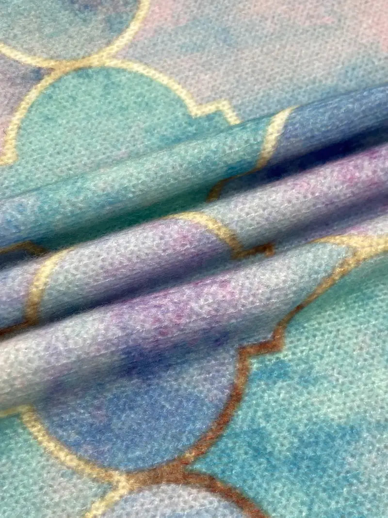 Women's Dreamy Watercolor Turtleneck Sweater - Artistic & Cozy