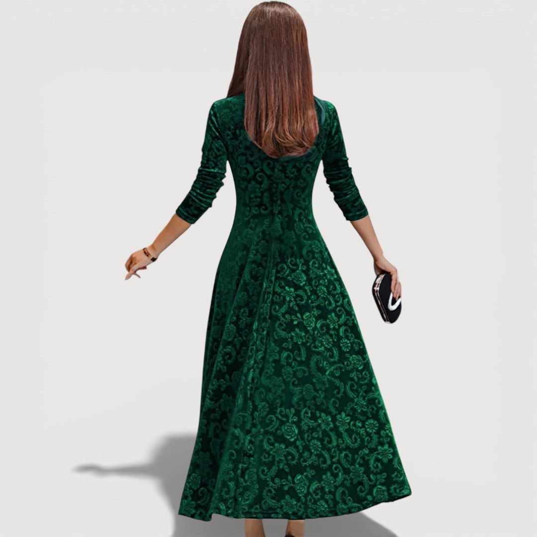 Women's Jillian Elegant Velvet Dress - Everyday Elegance