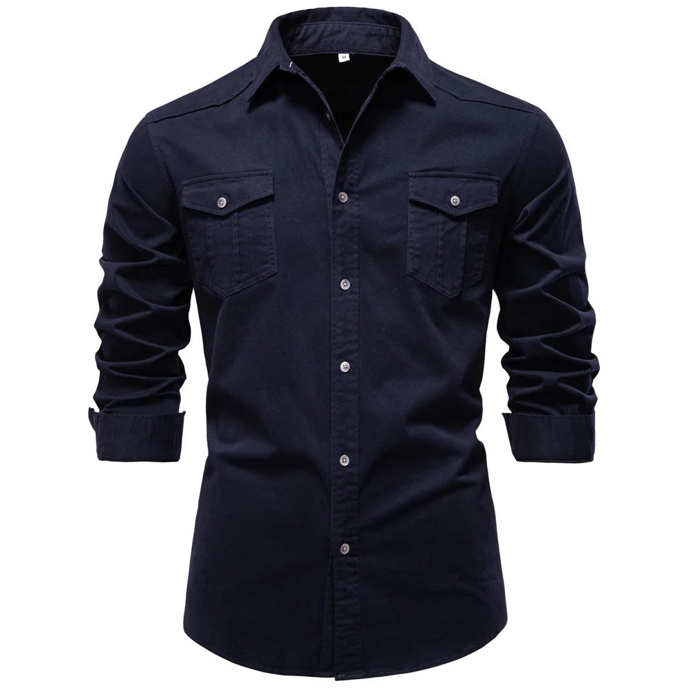 Men's Cotton Utility Overshirt – Heavyweight Workwear Shirt