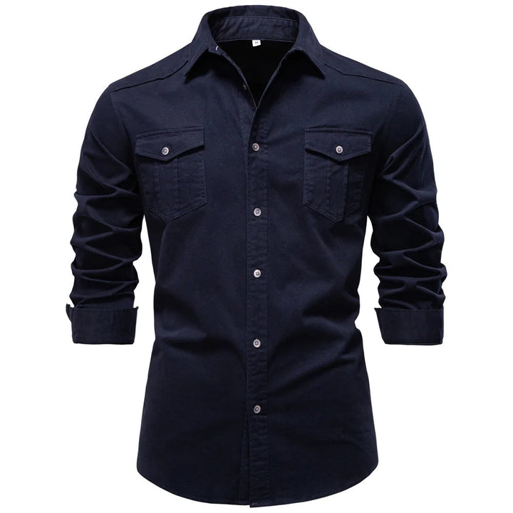 Men's Cotton Utility Overshirt – Heavyweight Workwear Shirt