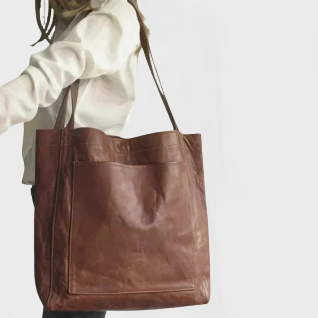 Women's Stylish Leather Bag - Spacious Compartments for Organization