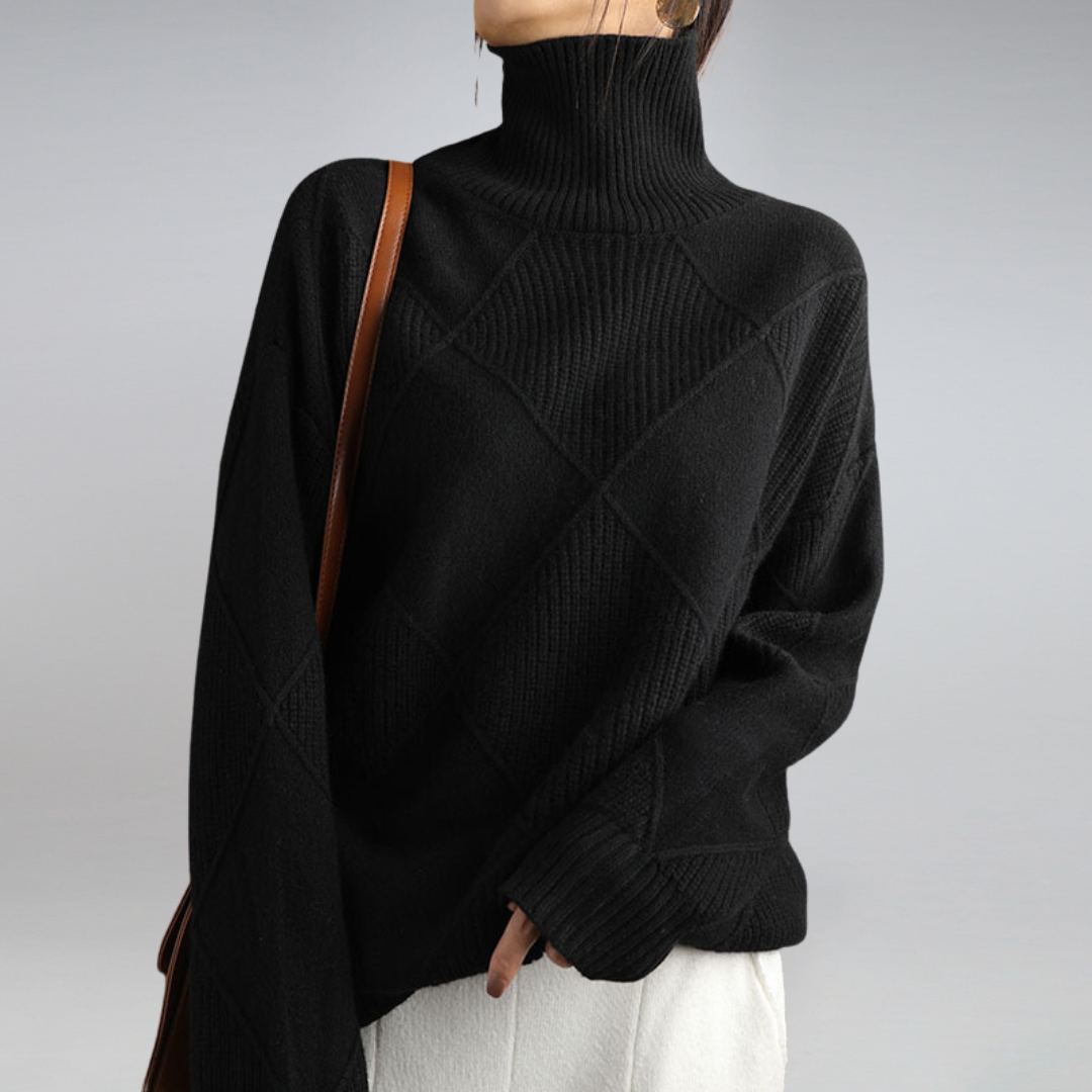 Women's Mara Luxe Textured Winter Sweater - Effortless Cold Day