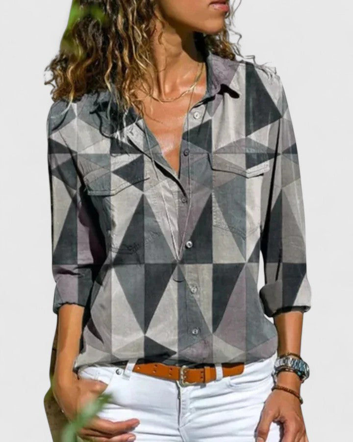 Women's EMILY Floral Button Blouse - Polished Everyday Style