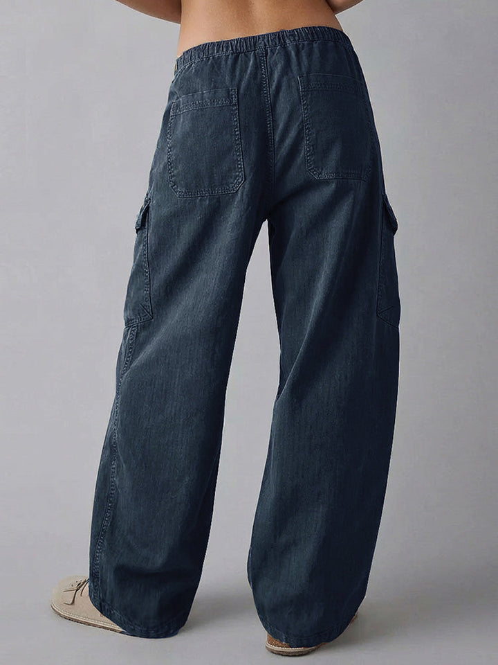 Women's Baggy Cotton Utility Barrel Trousers – Relaxed Fit – view 6