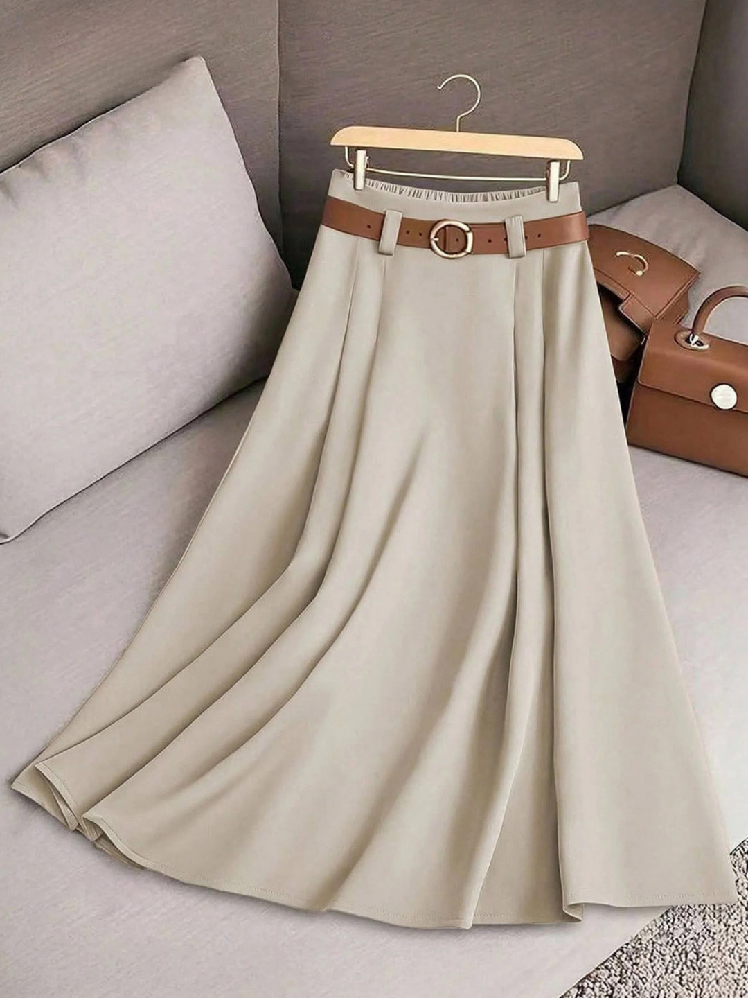 Women's Zephyraen Solid High Waist A-Line Skirt - Effortless Style