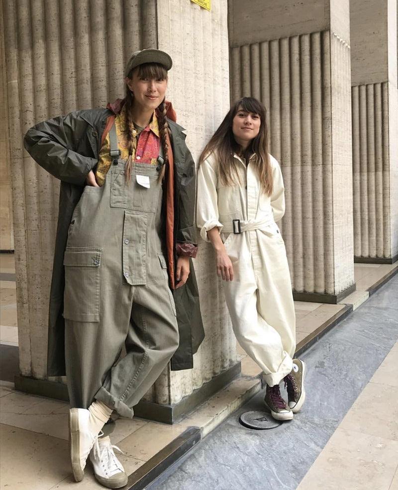 Women's Oversized Cotton Overalls with Large Pockets