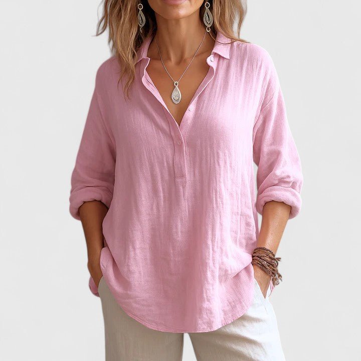 Women's Linen Blouse - Effortless Everyday Elegance