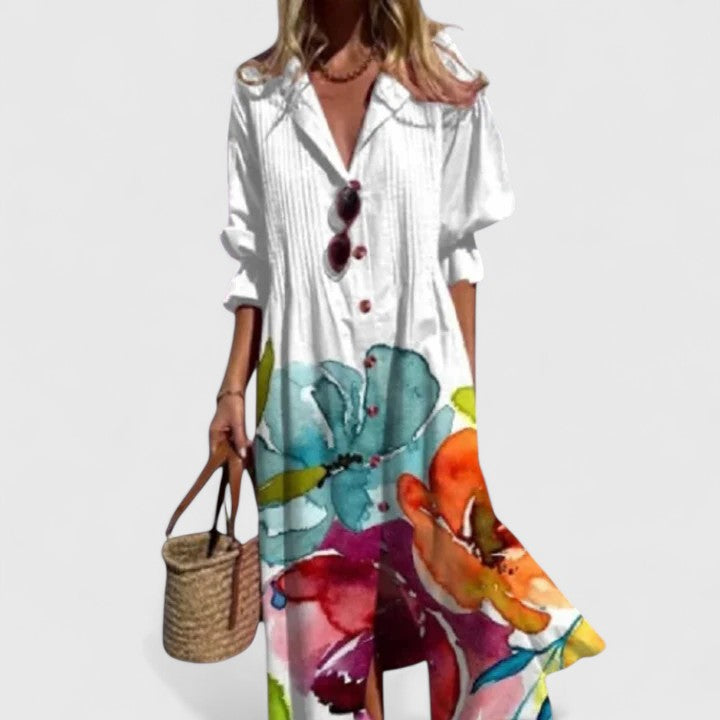 Women's Elegant Boho Dress - Bold Colors, Effortless Any Occasion