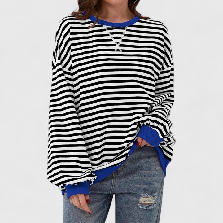 Women's Grace Oversized Striped Sweater - Everyday Comfort