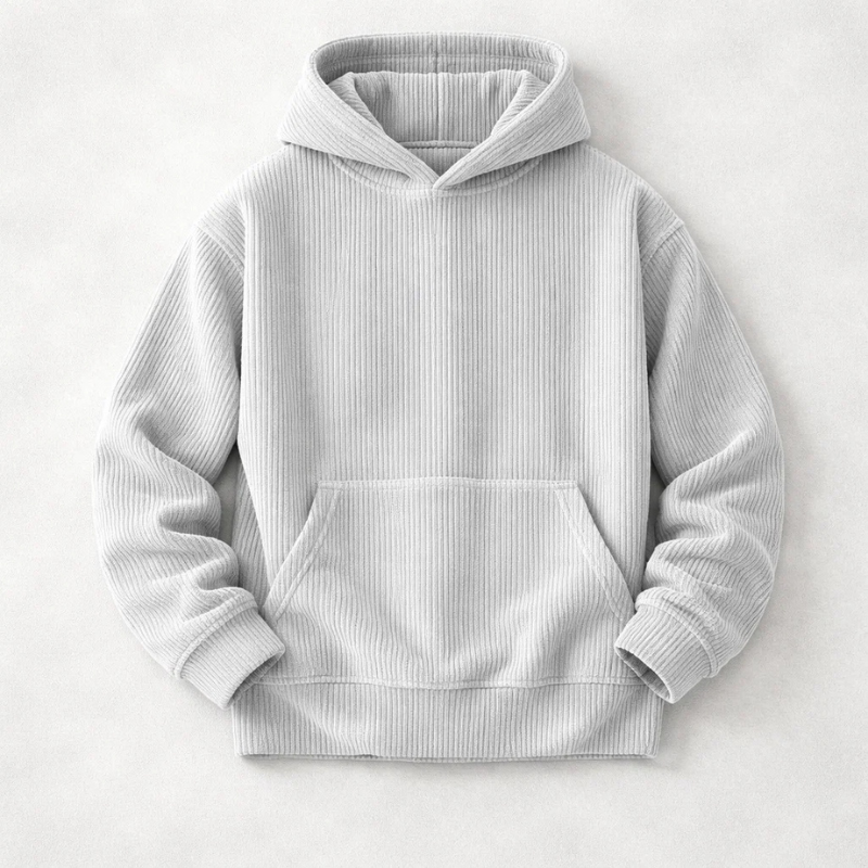 Men's Corduroy Hoodie – Relaxed Fit Hooded Sweatshirt
