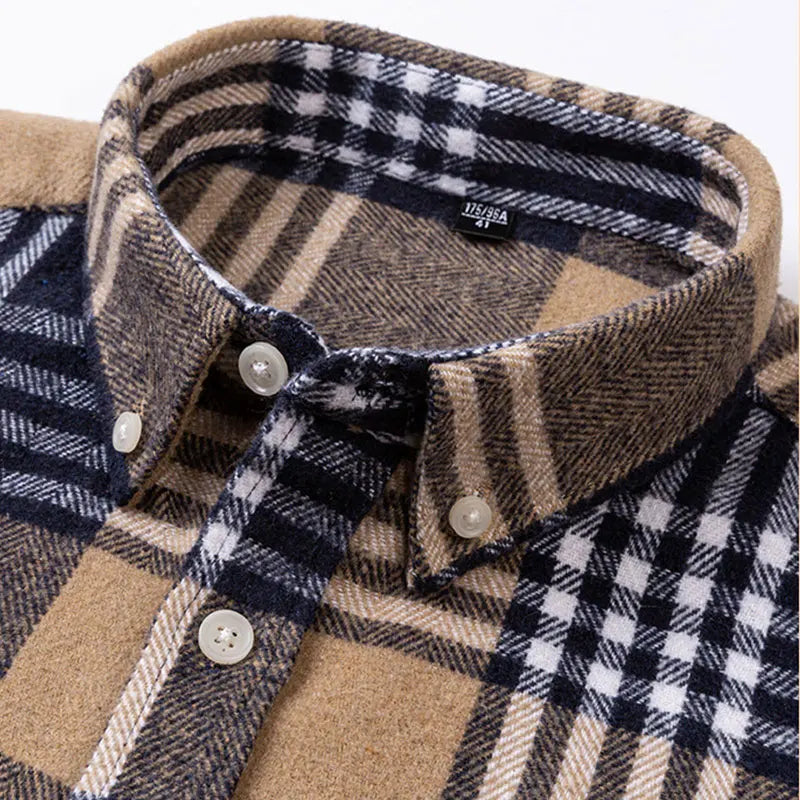 Men's Brushed Cotton Flannel Shirt – Casual Overshirt