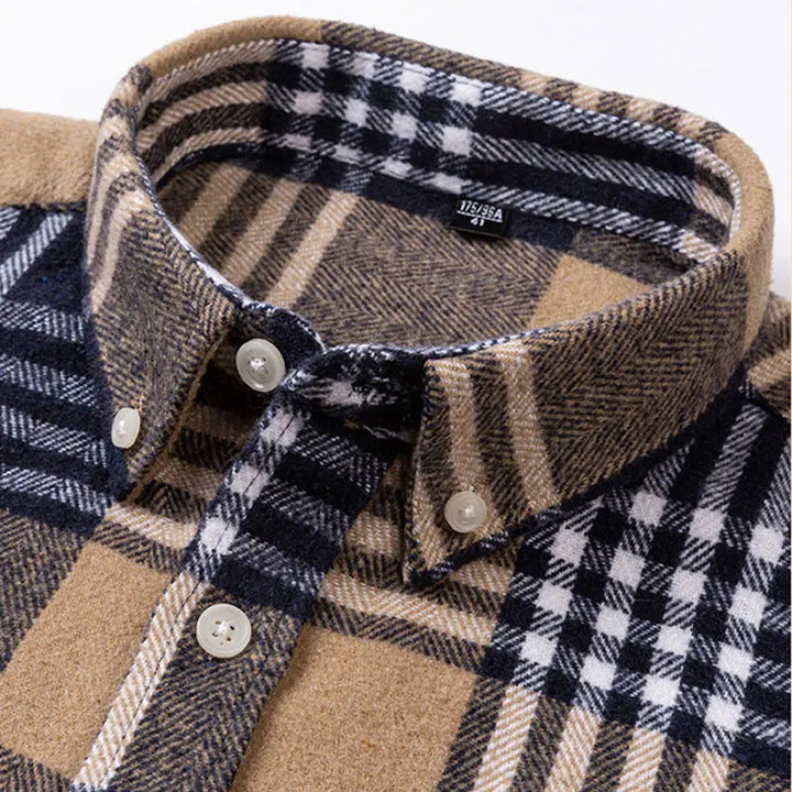Men's Brushed Cotton Flannel Shirt – Casual Overshirt