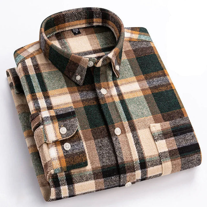 Men's Brushed Cotton Flannel Shirt – Casual Overshirt