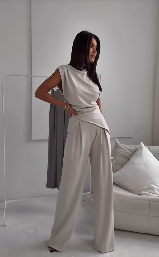 Women's Casual Elegance Two-Piece Set - Timeless Sophistication